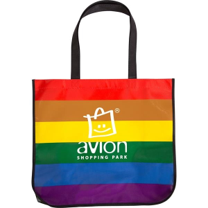 Large Rainbow Laminated Tote Bag